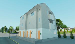 j4.5 (yps3333)さんの《新築3階建て長屋アパートの外観デザイン募集》選択肢の色の中でおしゃれにへの提案