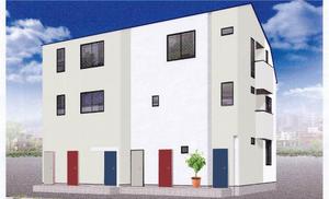 teddyx001 (teddyx001)さんの《新築3階建て長屋アパートの外観デザイン募集》選択肢の色の中でおしゃれにへの提案