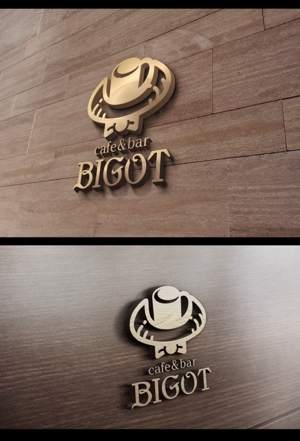  chopin（ショパン） (chopin1810liszt)さんの飲食店（cafe、bar)のロゴ作成「BIGOT」の文字を入れてへの提案