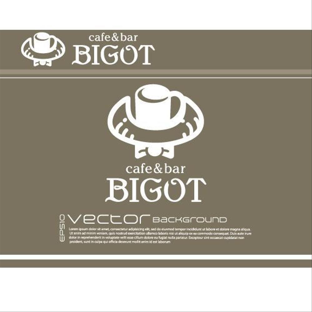 飲食店（cafe、bar)のロゴ作成「BIGOT」の文字を入れて