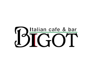さばしろまん (meckroid)さんの飲食店（cafe、bar)のロゴ作成「BIGOT」の文字を入れてへの提案