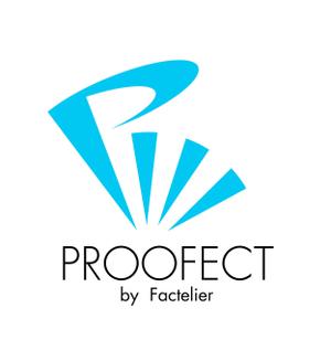 chanlanさんのアパレルブランド ファクトリエの機能性衣料(撥水など防汚れ)の「PROOFECT」 のロゴデザインへの提案