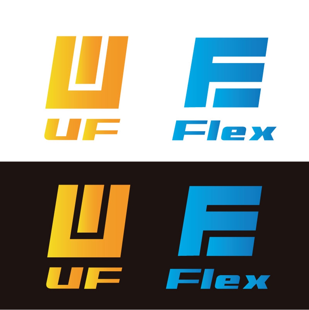 「UF （アーバンフラッツ）及び　Flex　（フレックス）　」のロゴ作成
