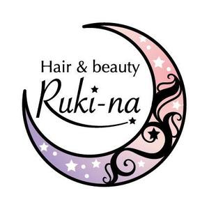 nocco_555 (nocco_555)さんの美容室、エステのトータルビューティーサロン「Hair&beauty Ruki-na」のロゴ作成への提案