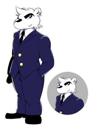 嘉月マコト ()さんのスーツを着た白クマのキャラクターデザインへの提案