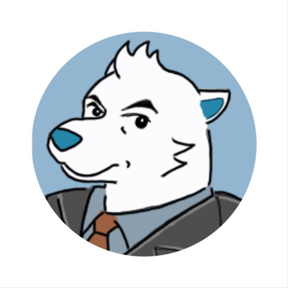 スーツを着た白クマのキャラクターデザイン
