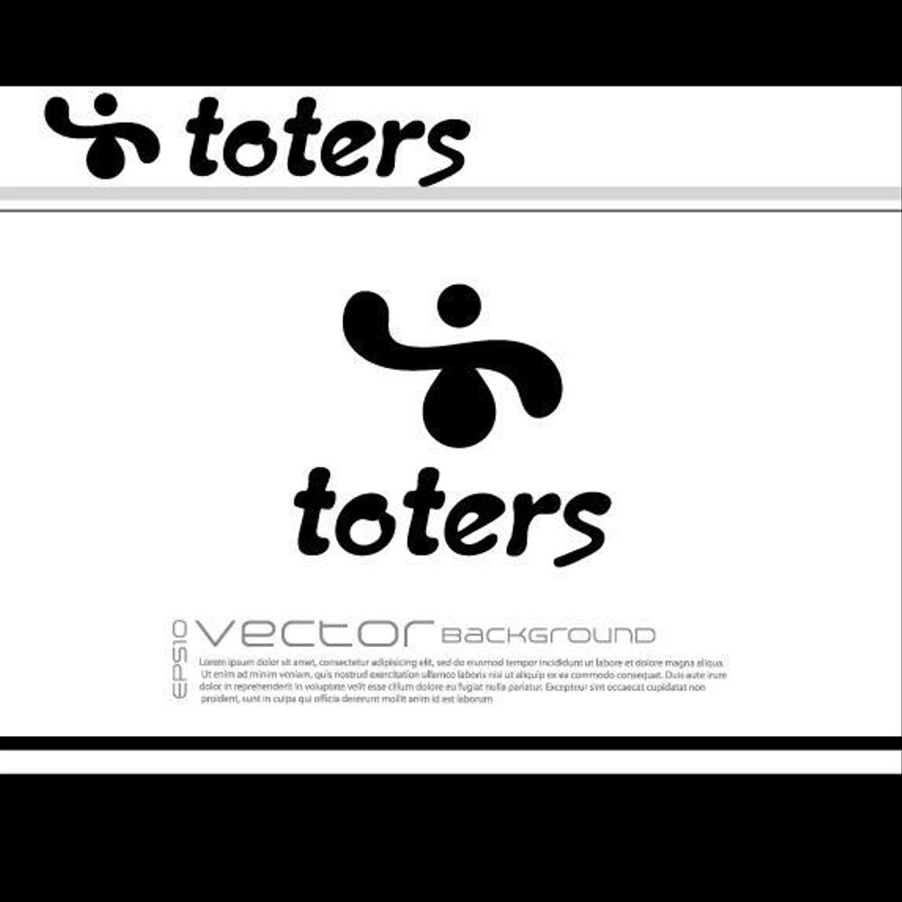 トートバッグ、Tシャツ、ポロシャツ等のブランド「toters」のロゴ