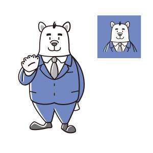 nekofuさんのスーツを着た白クマのキャラクターデザインへの提案
