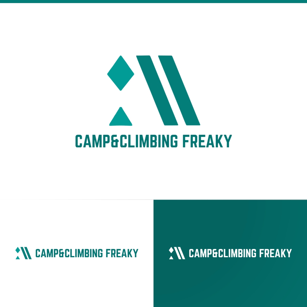 キャンプ用品とボルダリングジム「CAMP ＆ CLIMBING　FREAKY」のロゴ
