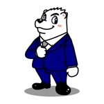 ヤンロン (yanron)さんのスーツを着た白クマのキャラクターデザインへの提案