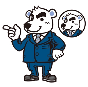 kosei (kosei)さんのスーツを着た白クマのキャラクターデザインへの提案