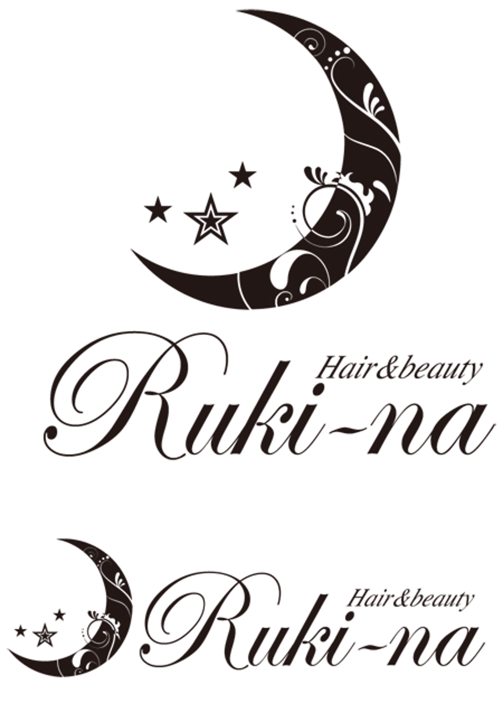 美容室、エステのトータルビューティーサロン「Hair&beauty Ruki-na」のロゴ作成