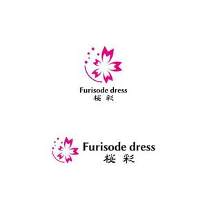 Yolozu (Yolozu)さんの振袖を切らずに豪華なドレスに変身。そのドレスの名前のロゴ「Furisode dress 桜彩」への提案