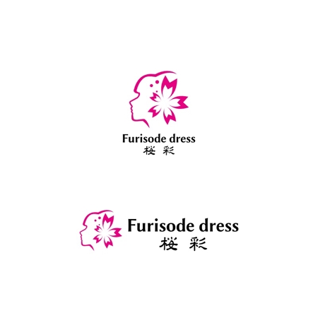 Yolozu (Yolozu)さんの振袖を切らずに豪華なドレスに変身。そのドレスの名前のロゴ「Furisode dress 桜彩」への提案