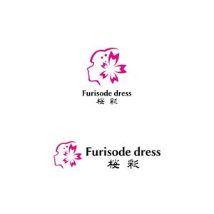 Yolozu (Yolozu)さんの振袖を切らずに豪華なドレスに変身。そのドレスの名前のロゴ「Furisode dress 桜彩」への提案