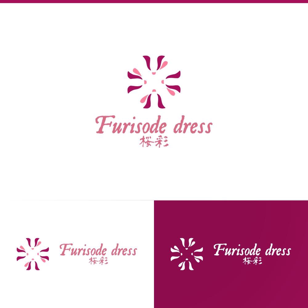 振袖を切らずに豪華なドレスに変身。そのドレスの名前のロゴ「Furisode dress 桜彩」