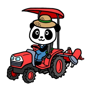 Cutiefunny (megu01)さんのパンダがトラクターに乗っているマスコットキャラクターデザインへの提案