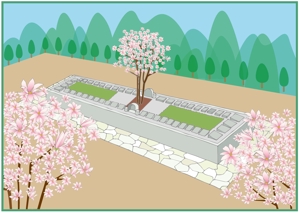 adachi (Ryuki5)さんの樹木葬パンフレット用のイラストへの提案
