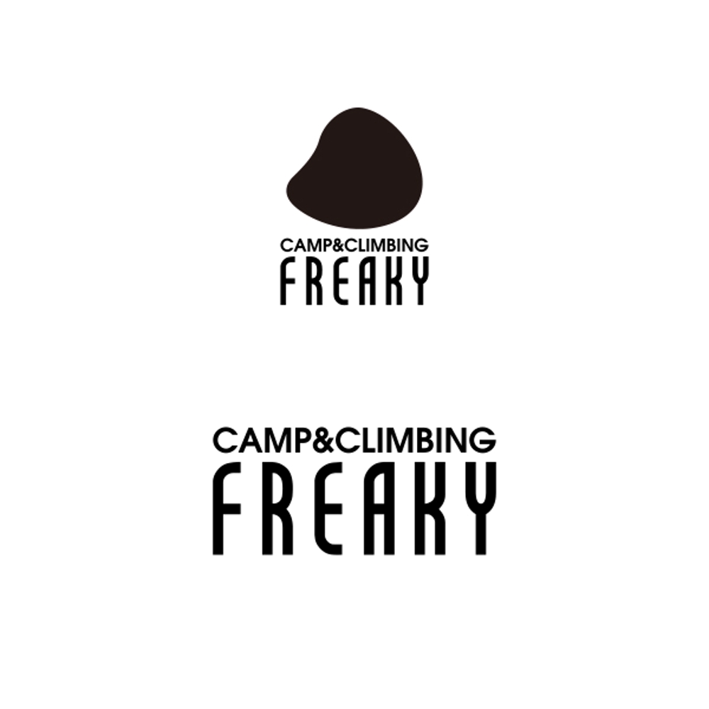 キャンプ用品とボルダリングジム「CAMP ＆ CLIMBING　FREAKY」のロゴ