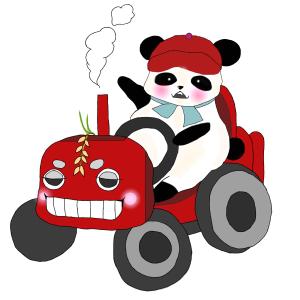 絵音 ()さんのパンダがトラクターに乗っているマスコットキャラクターデザインへの提案