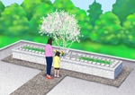 鈴丸 (suzumarushouten)さんの樹木葬パンフレット用のイラストへの提案