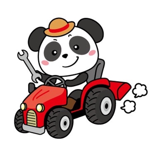Yui.T (Yui_T)さんのパンダがトラクターに乗っているマスコットキャラクターデザインへの提案