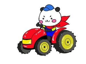 森本利 (toshi-morimori)さんのパンダがトラクターに乗っているマスコットキャラクターデザインへの提案