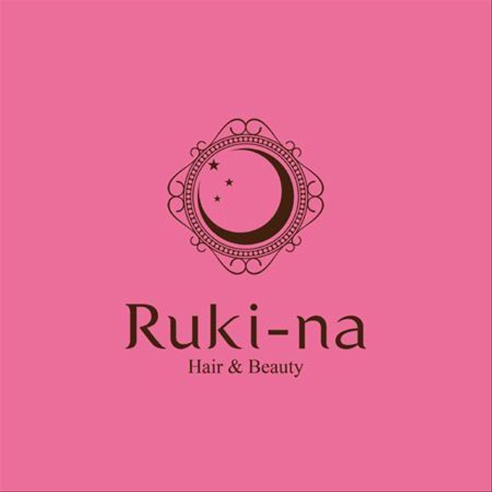 美容室、エステのトータルビューティーサロン「Hair&beauty Ruki-na」のロゴ作成