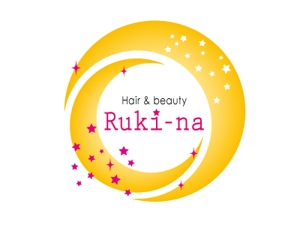 さんの美容室、エステのトータルビューティーサロン「Hair&beauty Ruki-na」のロゴ作成への提案