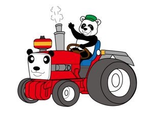 株式会社イーネットビズ (e-nets)さんのパンダがトラクターに乗っているマスコットキャラクターデザインへの提案