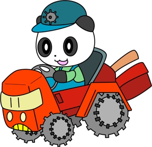 株式会社イーネットビズ (e-nets)さんのパンダがトラクターに乗っているマスコットキャラクターデザインへの提案