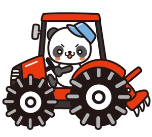 林太朗 (rintarou)さんのパンダがトラクターに乗っているマスコットキャラクターデザインへの提案
