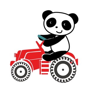 ミロ (komono88)さんのパンダがトラクターに乗っているマスコットキャラクターデザインへの提案