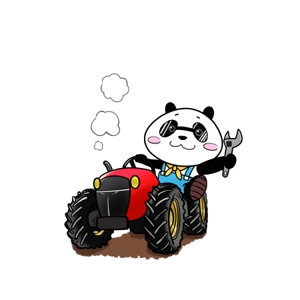 サトウユウタ / イラスト・マンガ制作 (Satou-yuuta)さんのパンダがトラクターに乗っているマスコットキャラクターデザインへの提案