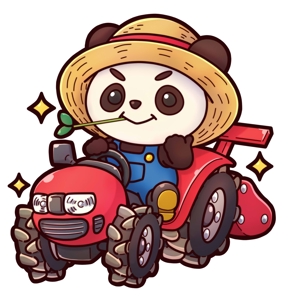 みろく ()さんのパンダがトラクターに乗っているマスコットキャラクターデザインへの提案