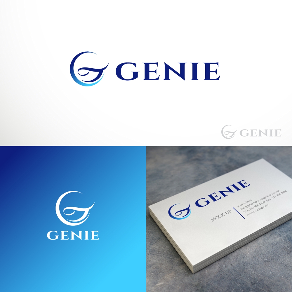 美容機器メーカー　株式会社GENIEのロゴと字体のデザインを依頼です。