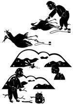 鴎舟 (2kaidou809)さんの鶴の恩返しの影絵劇用のイラスト作成への提案
