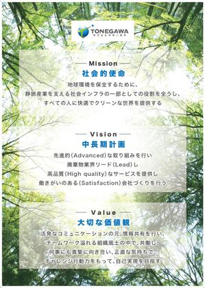 matsuoka (mana0323)さんのミッション・ビジョン・バリューのポスター作成への提案