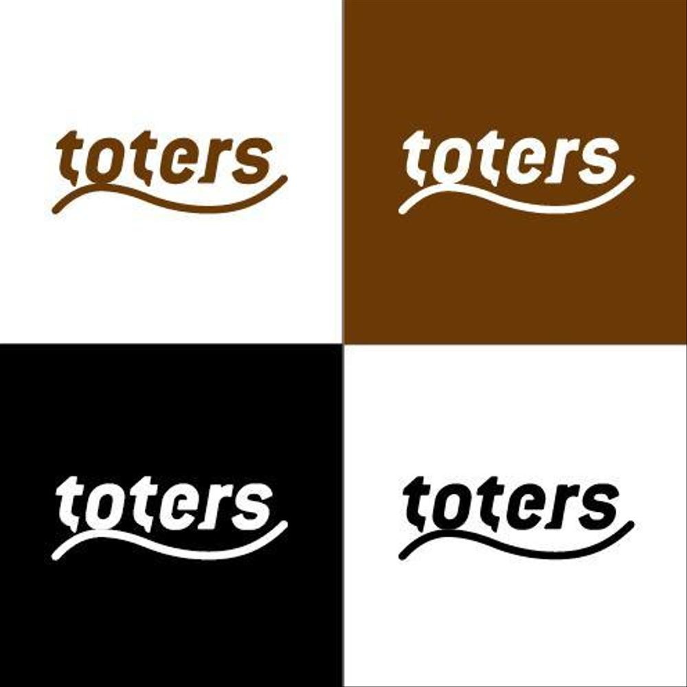 トートバッグ、Tシャツ、ポロシャツ等のブランド「toters」のロゴ