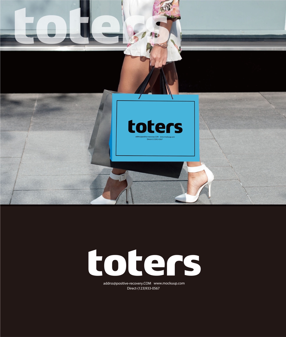 トートバッグ、Tシャツ、ポロシャツ等のブランド「toters」のロゴ