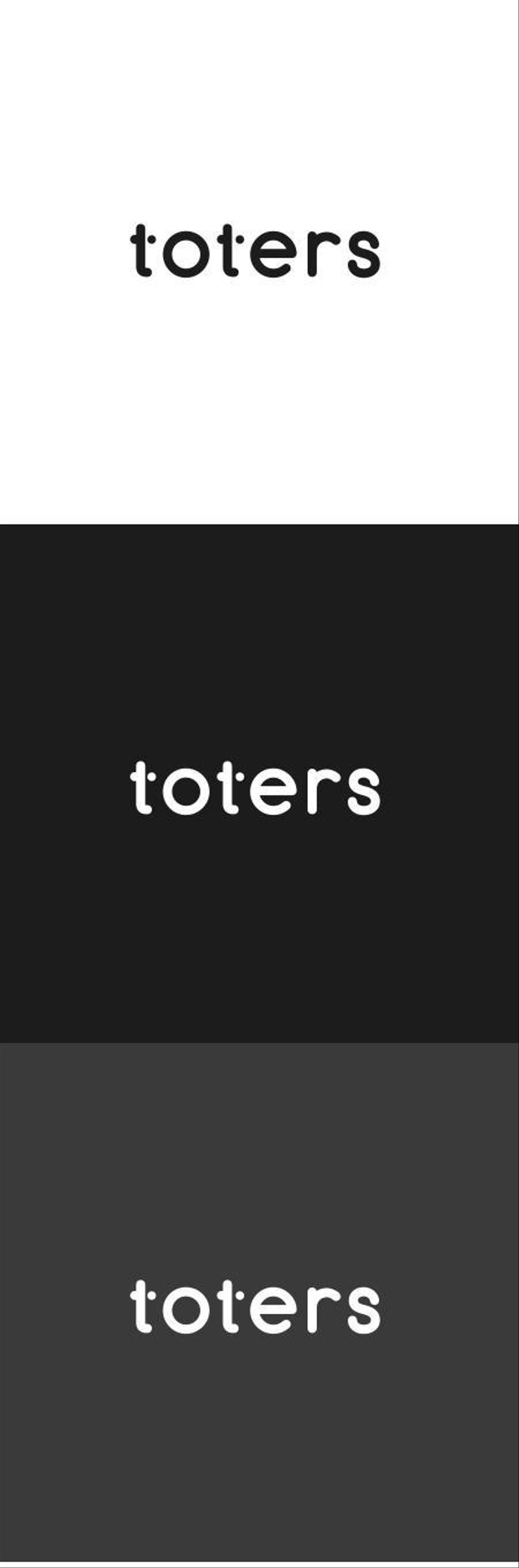 トートバッグ、Tシャツ、ポロシャツ等のブランド「toters」のロゴ