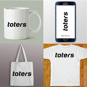 queuecat (queuecat)さんのトートバッグ、Tシャツ、ポロシャツ等のブランド「toters」のロゴへの提案