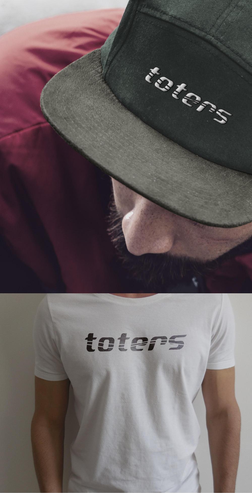 トートバッグ、Tシャツ、ポロシャツ等のブランド「toters」のロゴ