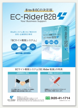 金子岳 (gkaneko)さんの自社ASPサービス「EC-RiderB2B」リーフレットのデザイン依頼（A4両面）への提案