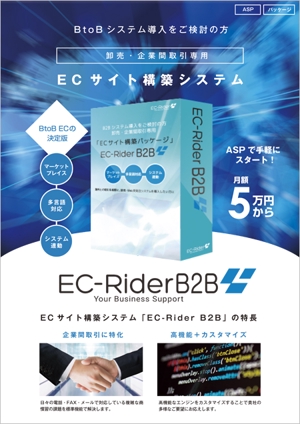 curry-man ()さんの自社ASPサービス「EC-RiderB2B」リーフレットのデザイン依頼（A4両面）への提案
