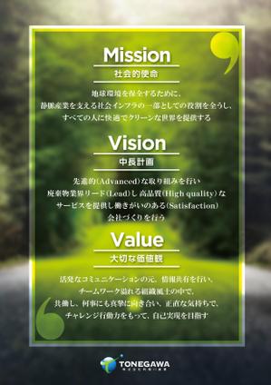 MASUKI-F.D (MASUK3041FD)さんのミッション・ビジョン・バリューのポスター作成への提案