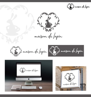 サリー (merody0603)さんのフレンチカフェ『maison de lapin』のロゴへの提案
