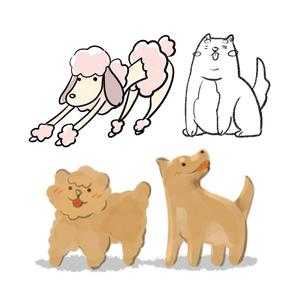ももひき (momo_04)さんのシンプルで温かみのある子犬のイラストへの提案