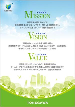 Y.design (yamashita-design)さんのミッション・ビジョン・バリューのポスター作成への提案
