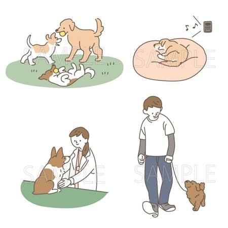 iwai (iwai0831)さんのシンプルで温かみのある子犬のイラストへの提案